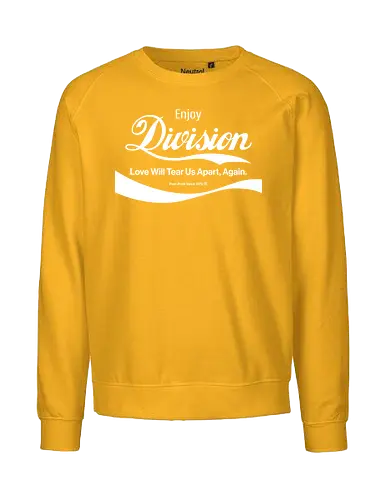 Enjoy Division Parodie Art - music, funny, pop, funny quote, funny sayings, geek, humor, ian curtis, joke, Music, meme, new order, parody, post punk, unknown pleasures, vintage - Fairtrade Sweatshirt