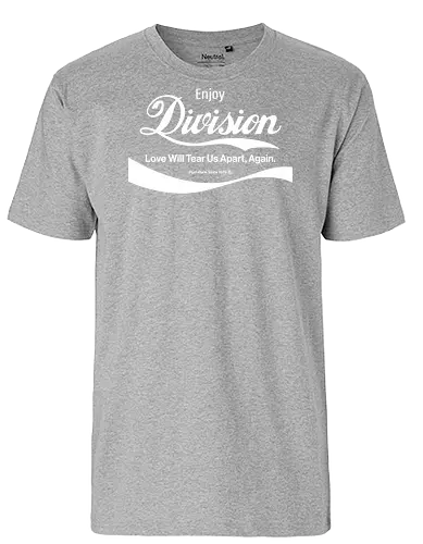 Enjoy Division Parodie Art - music, funny, pop, funny quote, funny sayings, geek, humor, ian curtis, joke, Music, meme, new order, parody, post punk, unknown pleasures, vintage - Fairtrade T-Shirt