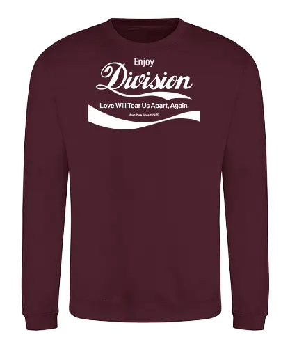 Enjoy Division Parodie Art - music, funny, pop, funny quote, funny sayings, geek, humor, ian curtis, joke, Music, meme, new order, parody, post punk, unknown pleasures, vintage - Sweatshirt
