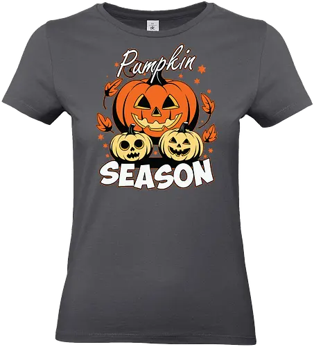 Pumpkin Season - halloween, pumpkins, autumn, jack-o'-lanterns, leaves, stars, design, festive, seasonal, decoration - Standard T-Shirt (Frauen)