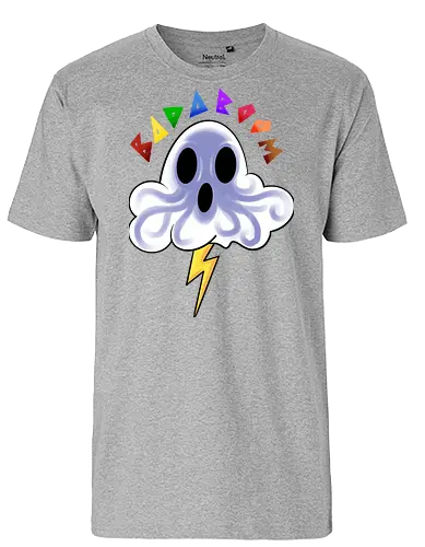 badaboom  - ghost, cloud, fun, funny, cute, cool, rainbow, colorful, boo, chulthu, octopus - Fairtrade T-Shirt