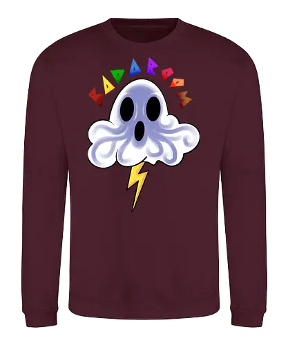badaboom  - ghost, cloud, fun, funny, cute, cool, rainbow, colorful, boo, chulthu, octopus - Sweatshirt