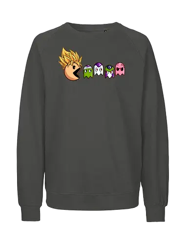 eat like super saiyan  - Retrogaming, game, arcade, songoku, Dragon, villain, superhero, heroes, cool, adventure, 90s - Fairtrade Sweatshirt