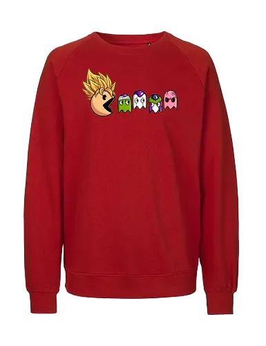 eat like super saiyan  - Retrogaming, game, arcade, songoku, Dragon, villain, superhero, heroes, cool, adventure, 90s - Fairtrade Sweatshirt