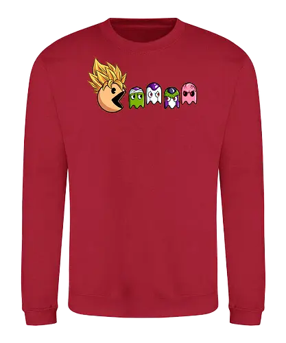 eat like super saiyan  - Retrogaming, game, arcade, songoku, Dragon, villain, superhero, heroes, cool, adventure, 90s - Sweatshirt