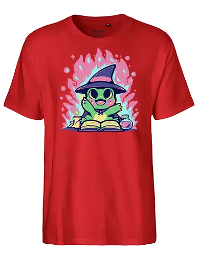 Witchy Spell Frog - frog, witch frog, Hokuspokus, Frosch, Halloween, Zauber, kawaii, niedlich, froschig, Hexenfrosch, magischer Frosch, Froschzauber, Hokus Croakus, rosa, grün, magisch, Wortspiel - Fairtrade T-Shirt