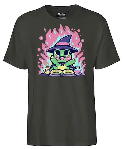 Witchy Spell Frog - frog, witch frog, Hokuspokus, Frosch, Halloween, Zauber, kawaii, niedlich, froschig, Hexenfrosch, magischer Frosch, Froschzauber, Hokus Croakus, rosa, grün, magisch, Wortspiel - Fairtrade T-Shirt