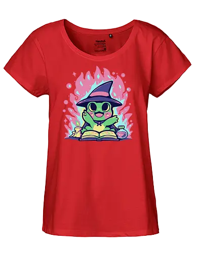 Witchy Spell Frog - frog, witch frog, Hokuspokus, Frosch, Halloween, Zauber, kawaii, niedlich, froschig, Hexenfrosch, magischer Frosch, Froschzauber, Hokus Croakus, rosa, grün, magisch, Wortspiel - Fairtrade Girl Shirt