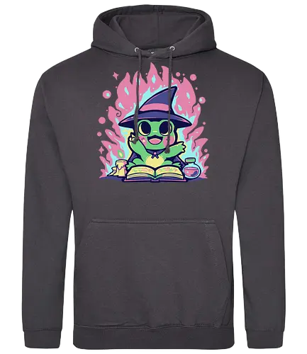 Witchy Spell Frog - frog, witch frog, Hokuspokus, Frosch, Halloween, Zauber, kawaii, niedlich, froschig, Hexenfrosch, magischer Frosch, Froschzauber, Hokus Croakus, rosa, grün, magisch, Wortspiel - Standard Hoodie