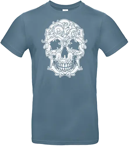 skull Dachshund dog - skull, monochrome, intricate, patterns, design, detailed, line work, background, complex, shapes, animal, Dachshund - Standard T-Shirt