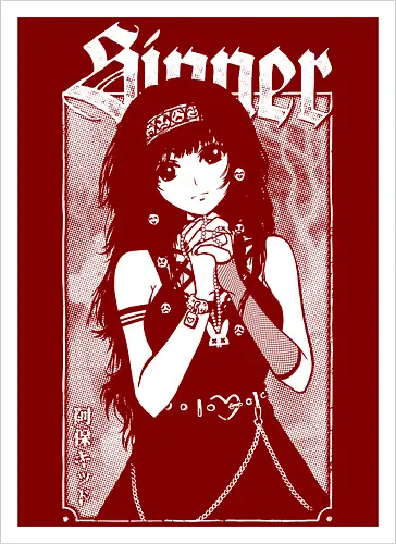 Anime Goth Girl - goth, anime, goth girl, anime girl, waifu, alluka, born sinner, manga, gothic, weeb, otaku, hxh, parody, humor, crossover - Kunstdruck