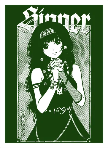 Anime Goth Girl - goth, anime, goth girl, anime girl, waifu, alluka, born sinner, manga, gothic, weeb, otaku, hxh, parody, humor, crossover - Kunstdruck