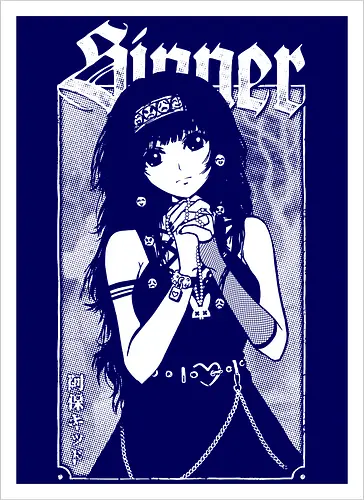 Anime Goth Girl - goth, anime, goth girl, anime girl, waifu, alluka, born sinner, manga, gothic, weeb, otaku, hxh, parody, humor, crossover - Kunstdruck