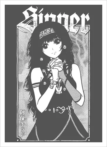 Anime Goth Girl - goth, anime, goth girl, anime girl, waifu, alluka, born sinner, manga, gothic, weeb, otaku, hxh, parody, humor, crossover - Kunstdruck