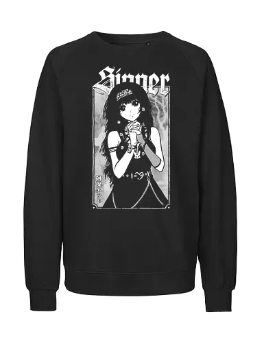 Anime Goth Girl - goth, anime, goth girl, anime girl, waifu, alluka, born sinner, manga, gothic, weeb, otaku, hxh, parody, humor, crossover - Fairtrade Sweatshirt