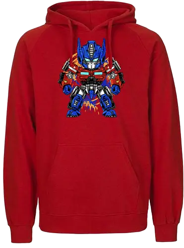 chibi optimus - robot, transformation, mechanics, nemesis, prime, chibi, cool, darkness, villain, superhero - Fairtrade Hoodie