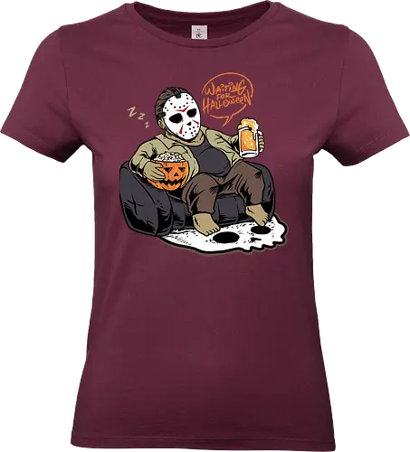 bored jason  - horror, halloween, cool, cute, fun, jasonvoorhees, mask, beer, trickortreat, drink, lazy, bored, cartoon, monster - Standard T-Shirt (Frauen)