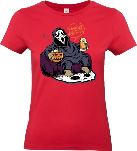bored ghost  - horror, halloween, cool, cute, fun, ghost, ghostface, beer, drink, scream, cartoon, monster - Standard T-Shirt (Frauen)
