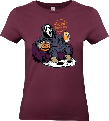 bored ghost  - horror, halloween, cool, cute, fun, ghost, ghostface, beer, drink, scream, cartoon, monster - Standard T-Shirt (Frauen)