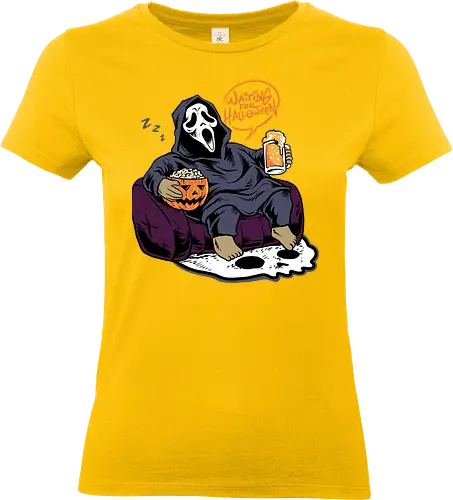 bored ghost  - horror, halloween, cool, cute, fun, ghost, ghostface, beer, drink, scream, cartoon, monster - Standard T-Shirt (Frauen)