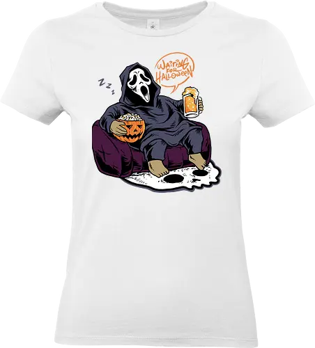 bored ghost  - horror, halloween, cool, cute, fun, ghost, ghostface, beer, drink, scream, cartoon, monster - Standard T-Shirt (Frauen)