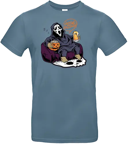bored ghost  - horror, halloween, cool, cute, fun, ghost, ghostface, beer, drink, scream, cartoon, monster - Standard T-Shirt