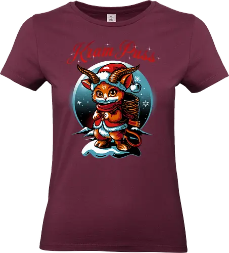 KramPuss - christmas, xmas, krampus, cat, kitty, cute, Weihnachten - Standard T-Shirt (Frauen)