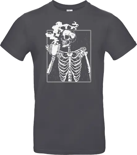  skeleton drinking coffee