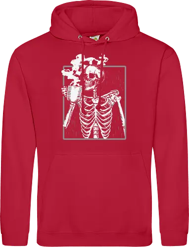  skeleton drinking coffee