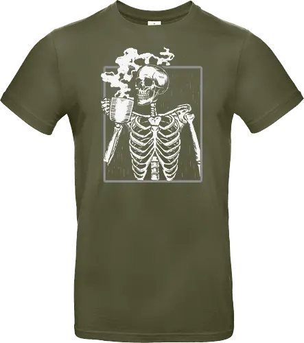  skeleton drinking coffee