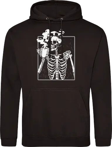  skeleton drinking coffee