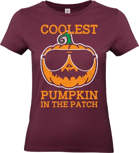 Coolest Pumpkin in the Patch orange - pumpkin, sunglasses, cool, text, cartoon, humor, halloween, illustration, autumn - Standard T-Shirt (Frauen)