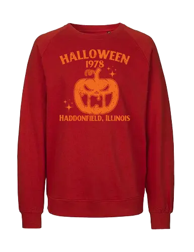 Halloween 1978 - pumpkin, halloween, vintage, horror, graphic, spooky, 1978, haddonfield, illinois, design - Fairtrade Sweatshirt