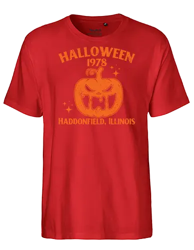 Halloween 1978 - pumpkin, halloween, vintage, horror, graphic, spooky, 1978, haddonfield, illinois, design - Fairtrade T-Shirt