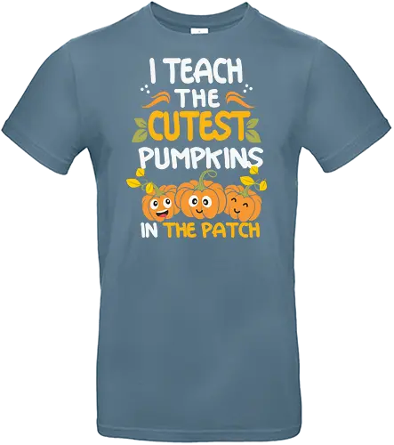 I teach the cutest pumpkins in the patch - teaching, pumpkins, autumn, cute, smiling, design, lettering, humorous, seasonal - Standard T-Shirt
