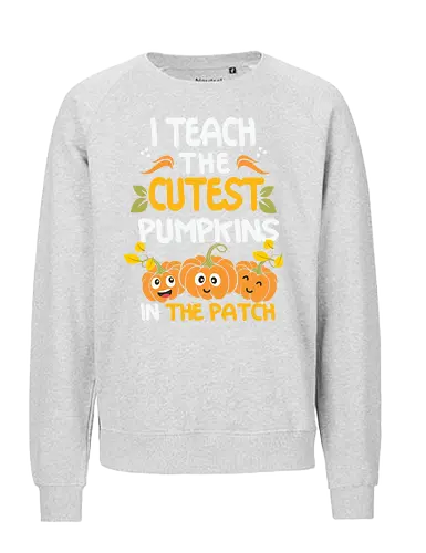 I teach the cutest pumpkins in the patch - teaching, pumpkins, autumn, cute, smiling, design, lettering, humorous, seasonal - Fairtrade Sweatshirt