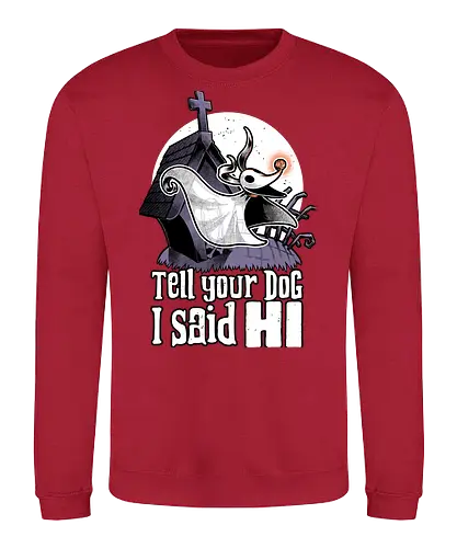 Ghost Animation Dog - Ghost, Dog, Pet, Graveyard, Grave, Halloween, Stop Motion, Movie, Animation, Classic, Spooky Season, Spooky - Sweatshirt