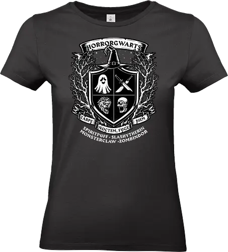 Horror Magic School - Magic, Black Magic, Magical, Night, Horror, Halloween, Spooky, Spooky Season, Horror Movies, Spirit, Ghost, Slasher, Slash, Monster, Classic Horror, Classic, School, Zombie, Dark Wizard, Wizard, Fantasy, Witch, Vampire - Standard T-Shirt (Frauen)