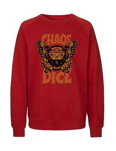 RPG - Chaos Dice - butterfly, occult, occultism, science, chaos, grunge, dice, theory, rpg, Pen and Paper, d20, dungeons and dragons, fantasy, adventure - Fairtrade Sweatshirt