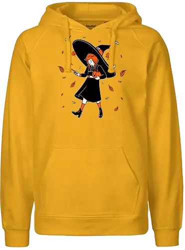 Salt Witch Girl - salt, mashup, brand, labels, fun, autumn, fall, halloween, holiday, october, spooky, trick or treat, Vintage, Retro, Scary, creepy, pumpkin, witch - Fairtrade Hoodie