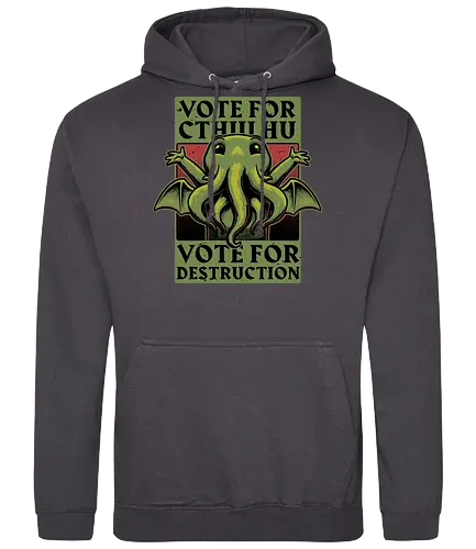 Vote Cthulhu Destruction - Cthulhu, Cosmic, Horror, Creepy, Old Gods, God, Ancient, Ancient Aliens, Hp Lovecraft, Lovecraftian, President, Propaganda, Retro Advertising, election, usa - Standard Hoodie