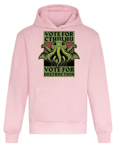 Vote Cthulhu Destruction - Cthulhu, Cosmic, Horror, Creepy, Old Gods, God, Ancient, Ancient Aliens, Hp Lovecraft, Lovecraftian, President, Propaganda, Retro Advertising, election, usa - Heavyweight Hoodie