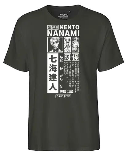 Nanamin Streetwear - anime, nanamin, senpai, curse, dark fantasy, goth, manga, shonen, japanese, kanji, jujutsu, streetwear, otaku, weeb, hypebeast - Fairtrade T-Shirt