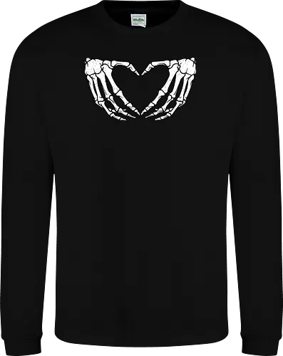  skeletal hands form a heart