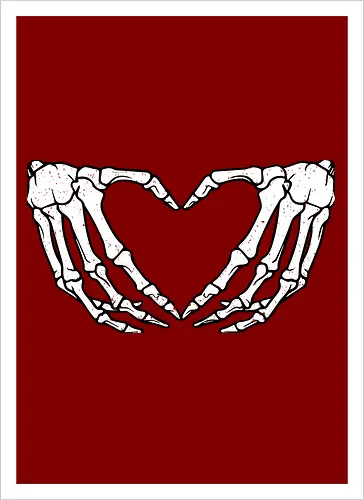  skeletal hands form a heart