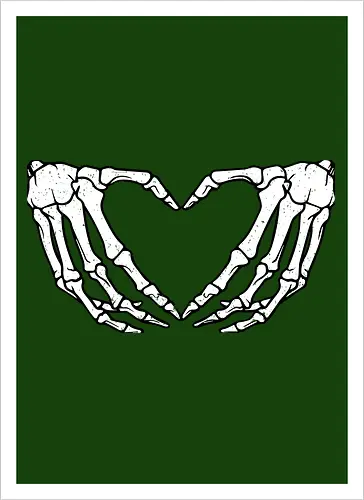  skeletal hands form a heart