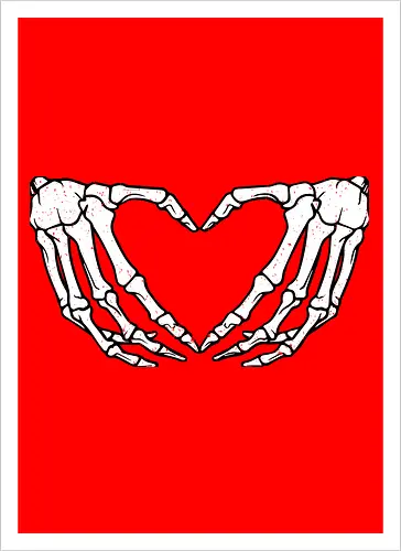  skeletal hands form a heart
