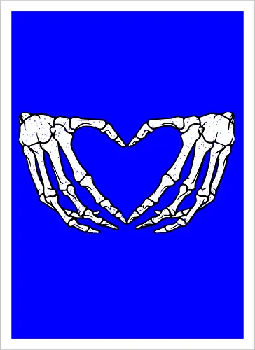  skeletal hands form a heart