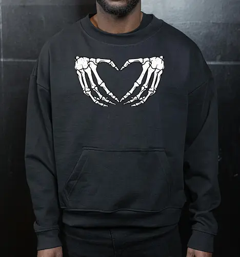  skeletal hands form a heart