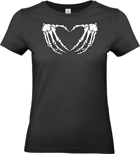  skeletal hands form a heart - skeleton, hands, heart, love, mortality, minimalist, contrast, symbol, anatomy - Standard T-Shirt (Frauen)